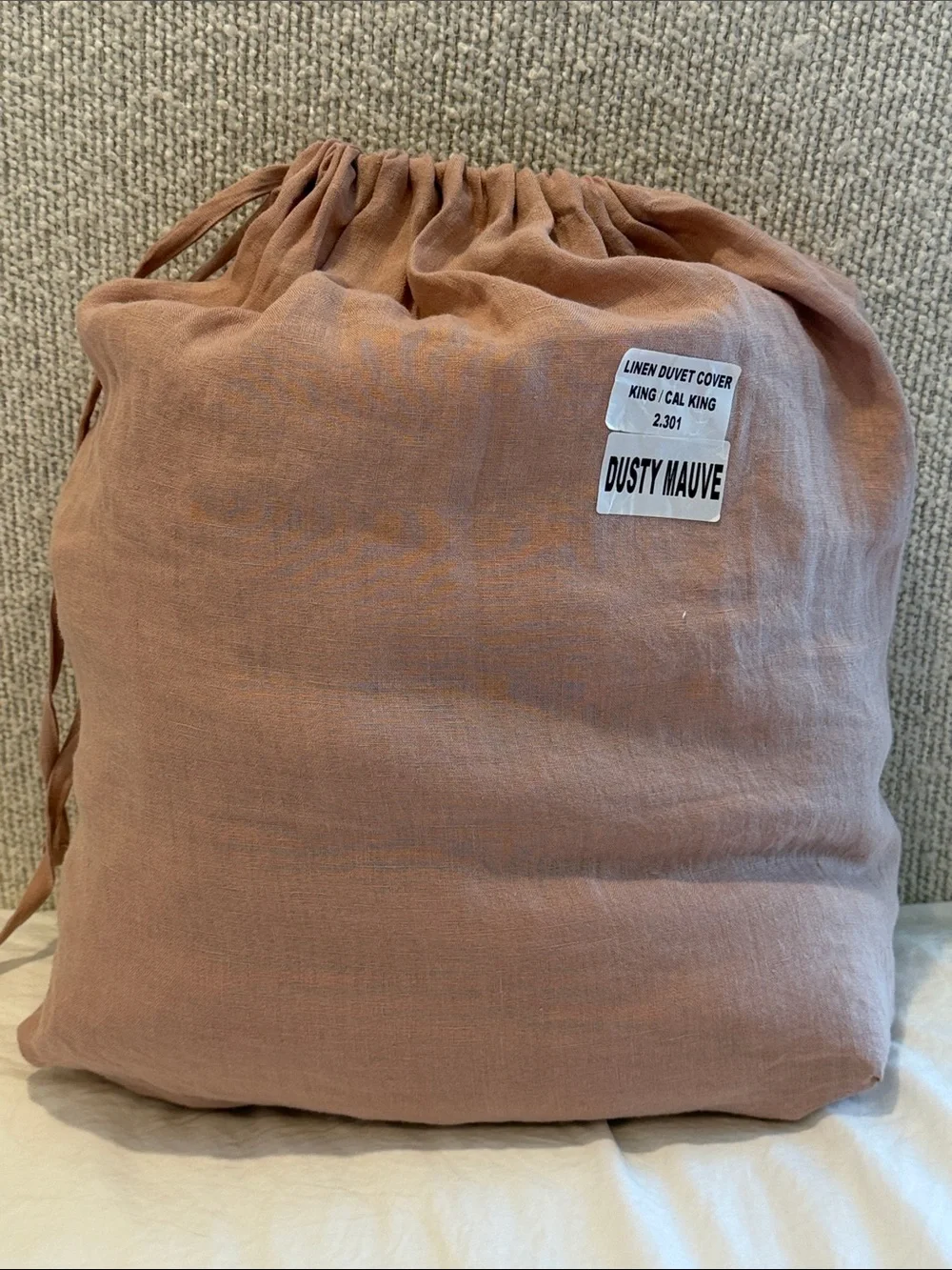 Quince European Linen Duvet Cover King Cal King Dusty Mauve